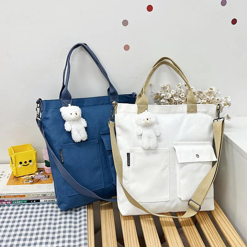 Student Portable Canvas Bag Large Capacity Single Shoulder Women's Bag