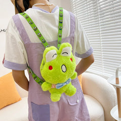 Frog Shoulder Bag Girl Doll Crossbody Bag Plush Backpack