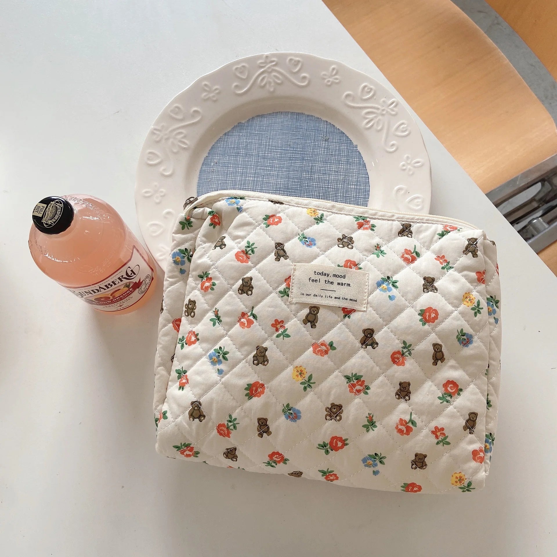 Koren Floral Makeup Bag Large Size Portable Storage Pouch