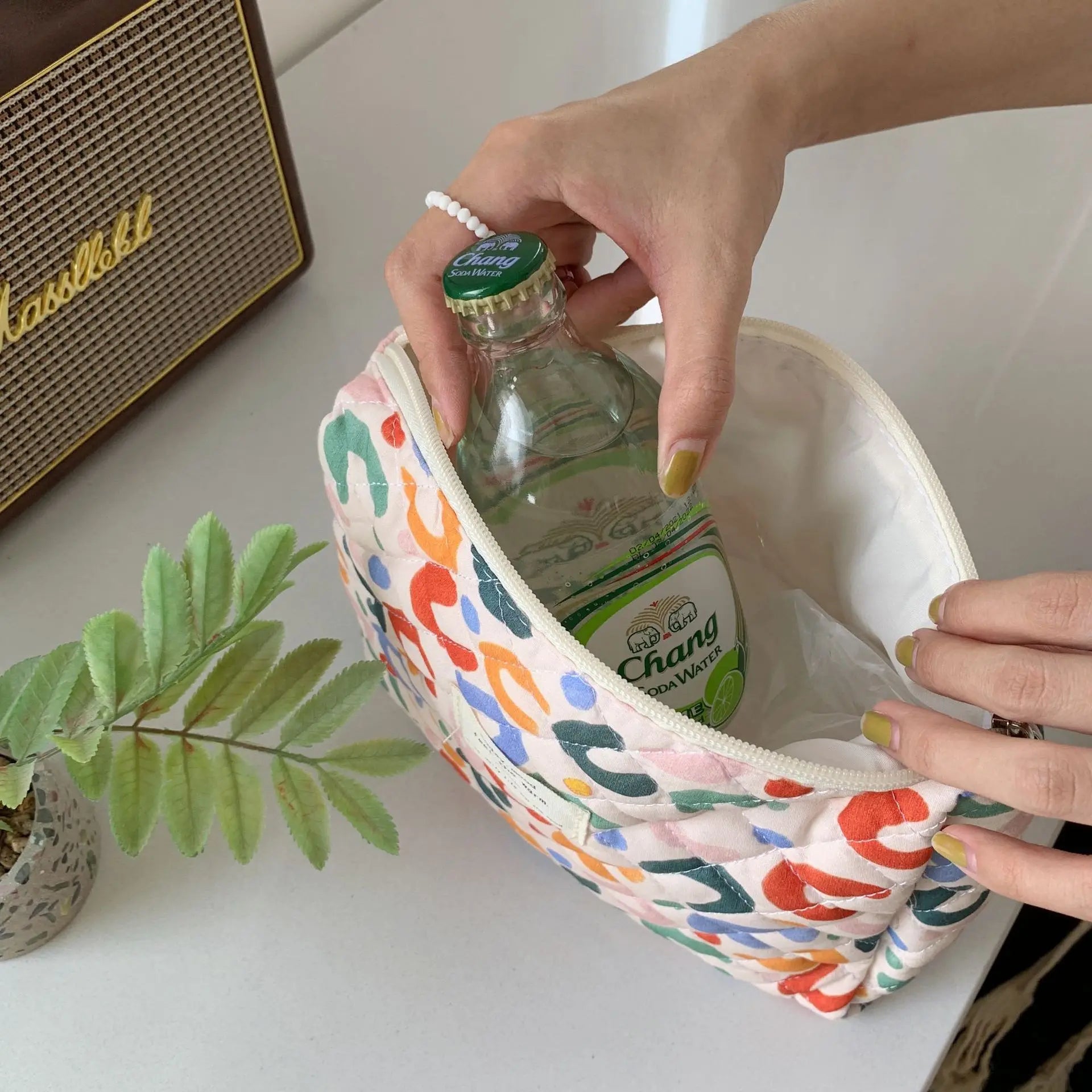 Koren Floral Makeup Bag Large Size Portable Storage Pouch
