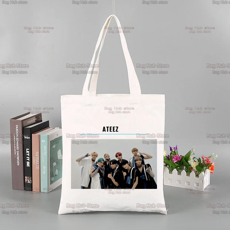 Kpop ATEEZ Album Group Shopping Bag Handbag Eco Shopper Recycle Bag