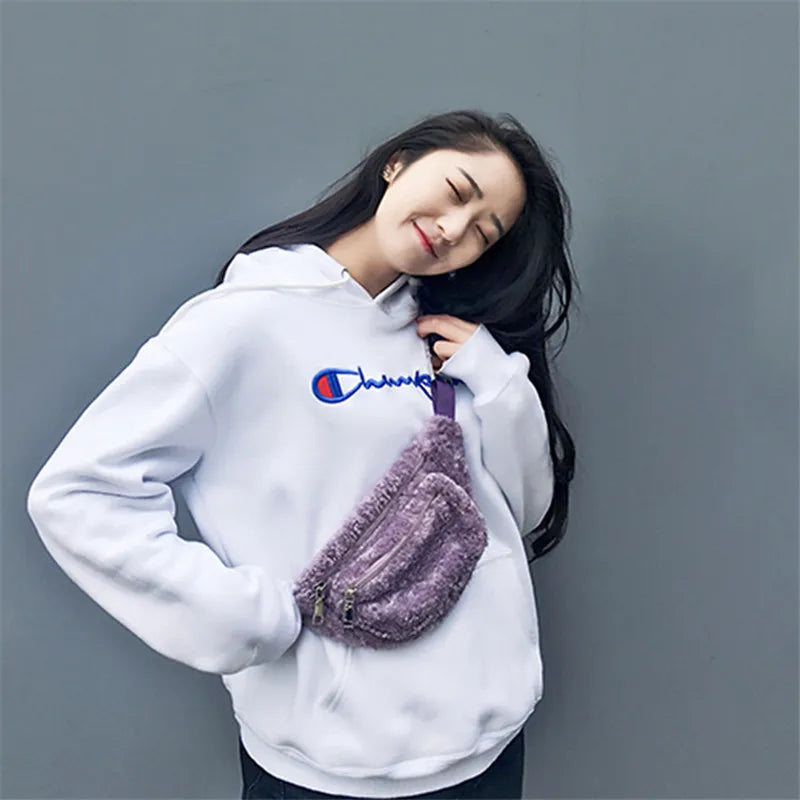 Plush Small Waist Bag Women's Messenger Bag