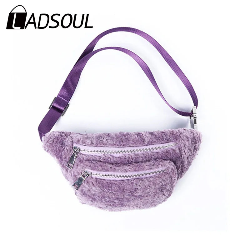 Plush Small Waist Bag Women's Messenger Bag