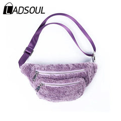 Plush Small Waist Bag Women's Messenger Bag