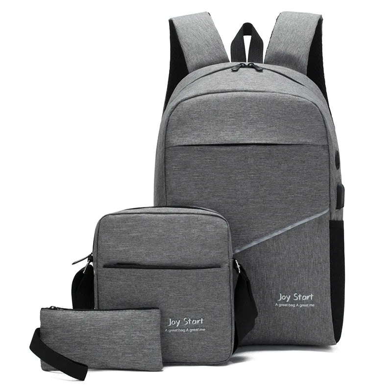 3pcs Men Women Backpacks Travel Bags Casual Nylon Shoulder School Backpacks