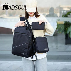 3pcs Men Women Backpacks Travel Bags Casual Nylon Shoulder School Backpacks