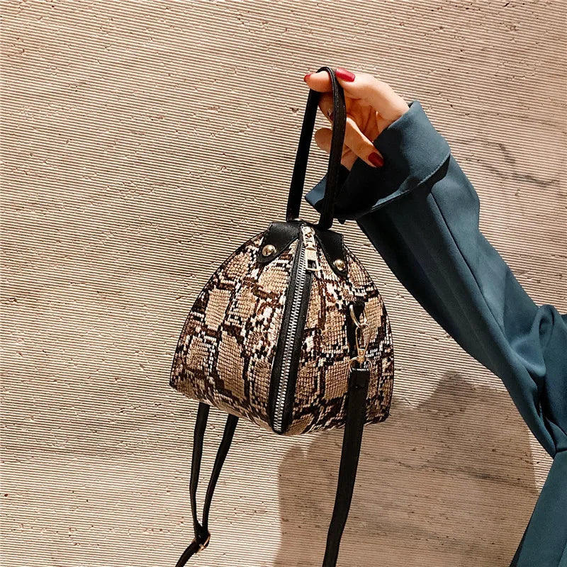 Leopard Triangle Bag Style Handbag Women Shoulder Mini Bag