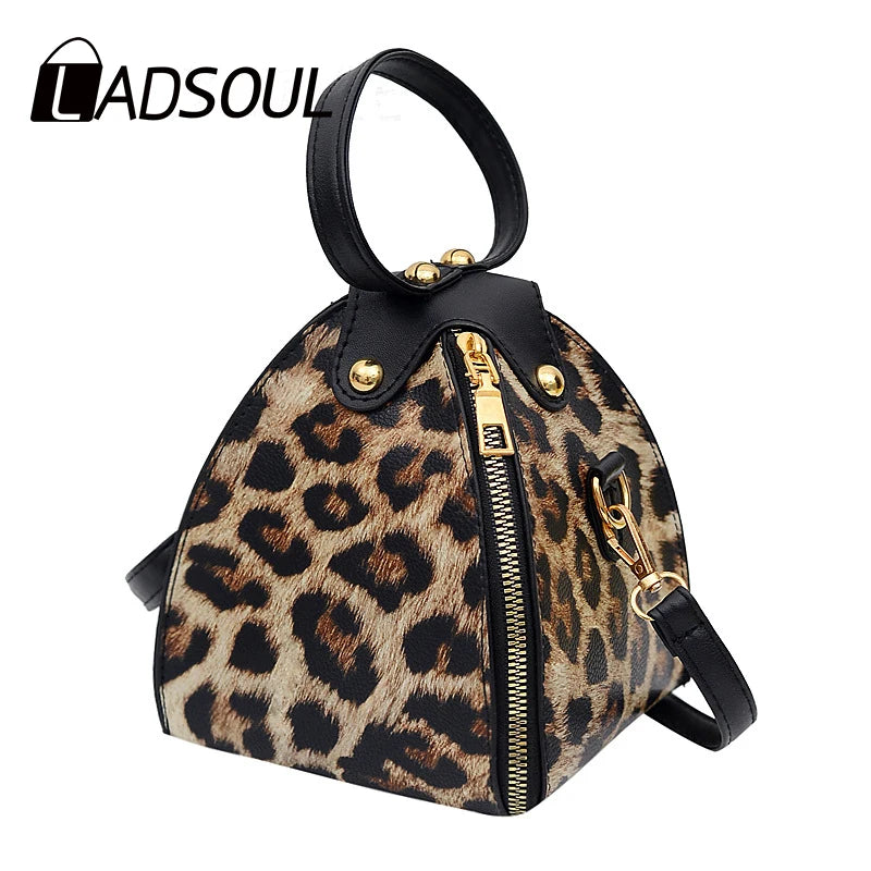 Leopard Triangle Bag Style Handbag Women Shoulder Mini Bag