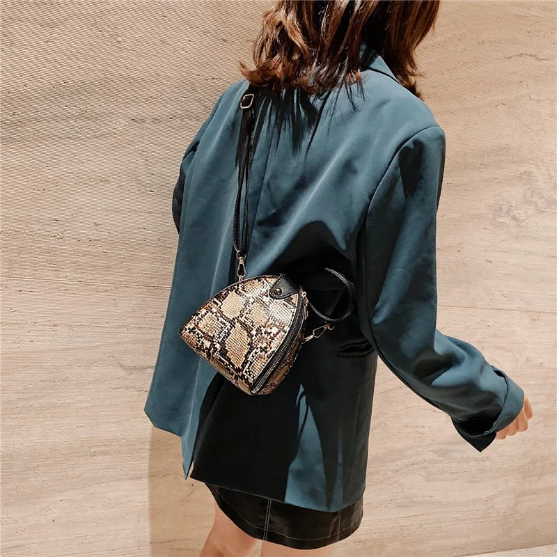 Leopard Triangle Bag Style Handbag Women Shoulder Mini Bag