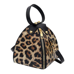 Leopard Print Women's Leather Shoulder Bag