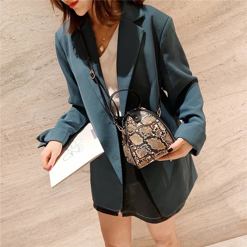 Leopard Print Women's Leather Shoulder Bag