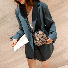 Leopard Print Women's Leather Shoulder Bag