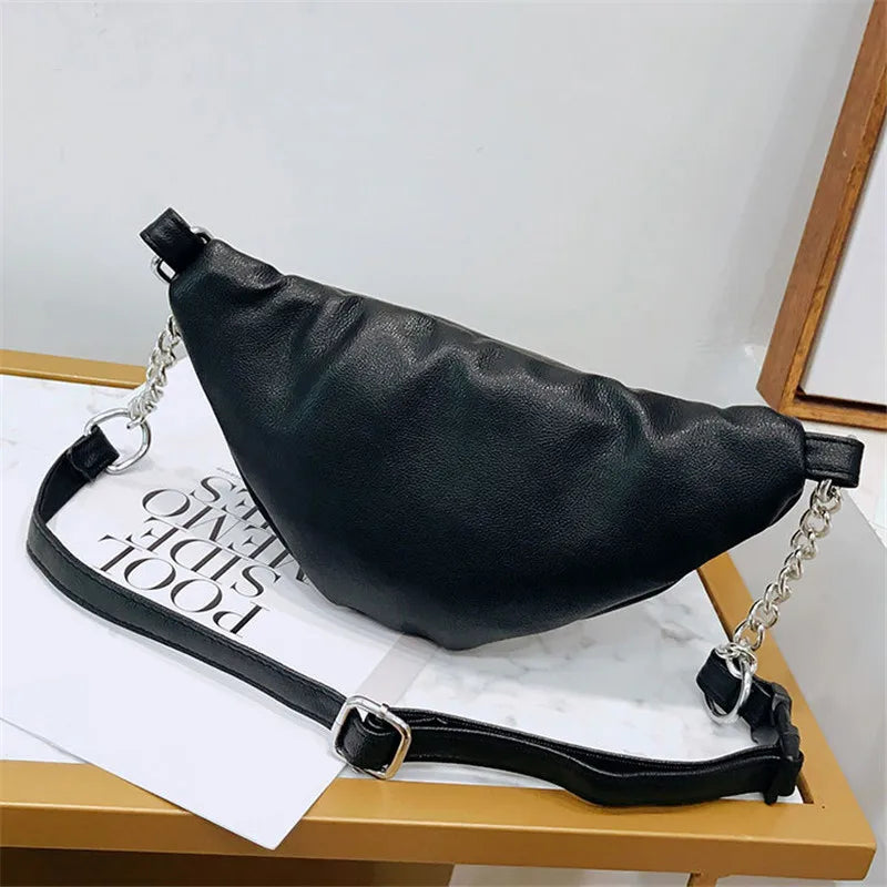 Women Chain Fanny Pack Female Waist Bag Belt Bag