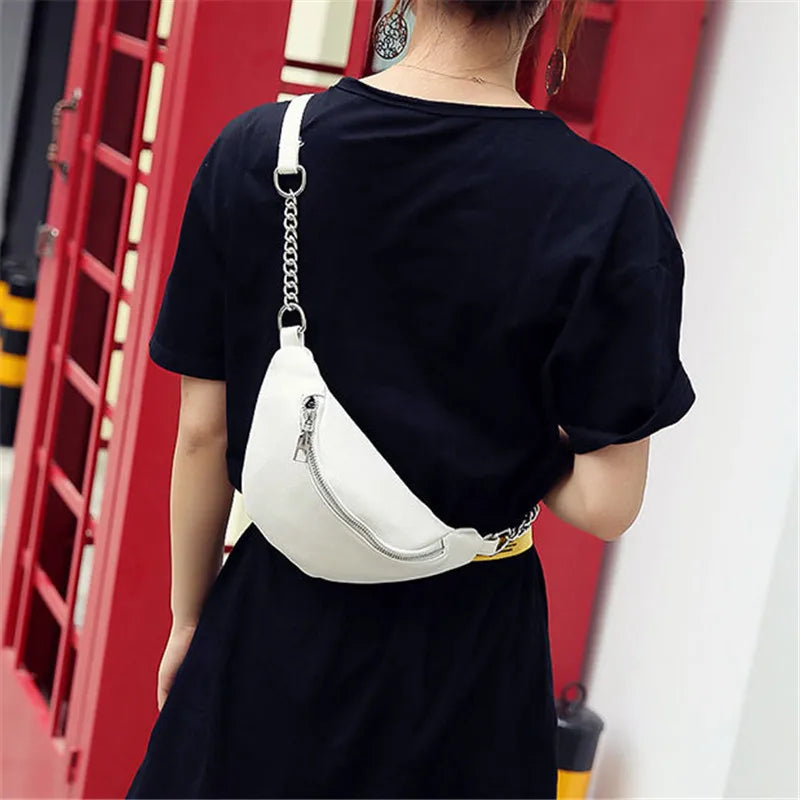 Women Chain Fanny Pack Female Waist Bag Belt Bag