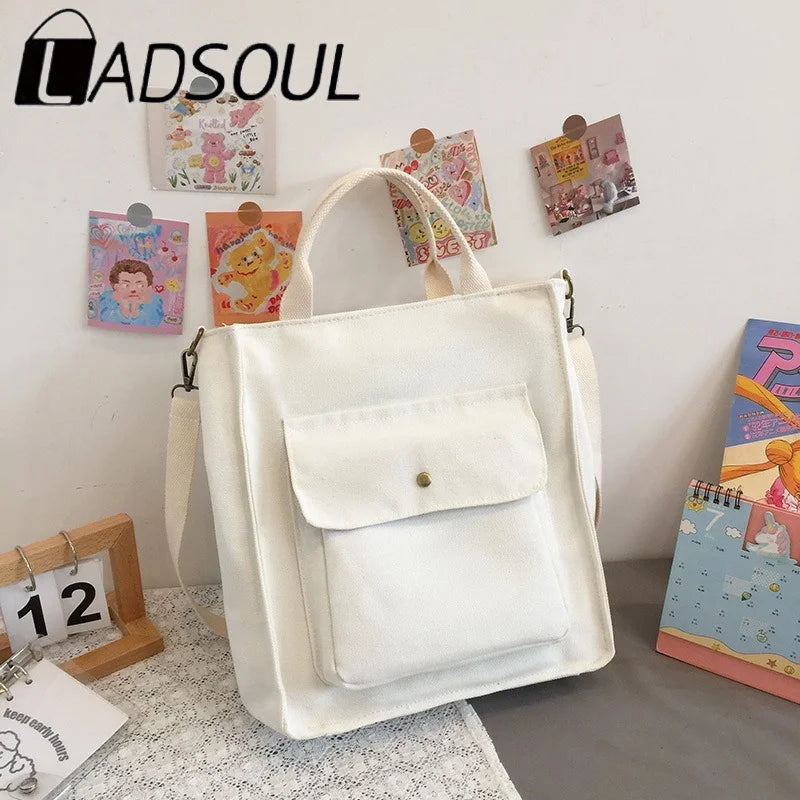 LADSOUL Casual Tote Bag For Women Shoulder Handbag Canvas Cross