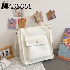 LADSOUL Casual Tote Bag For Women Shoulder Handbag Canvas Cross