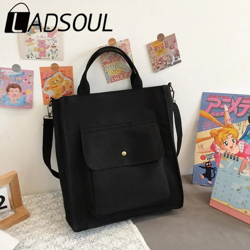 LADSOUL Casual Tote Bag For Women Shoulder Handbag Canvas Cross