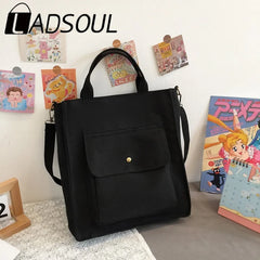LADSOUL Casual Tote Bag For Women Shoulder Handbag Canvas Cross