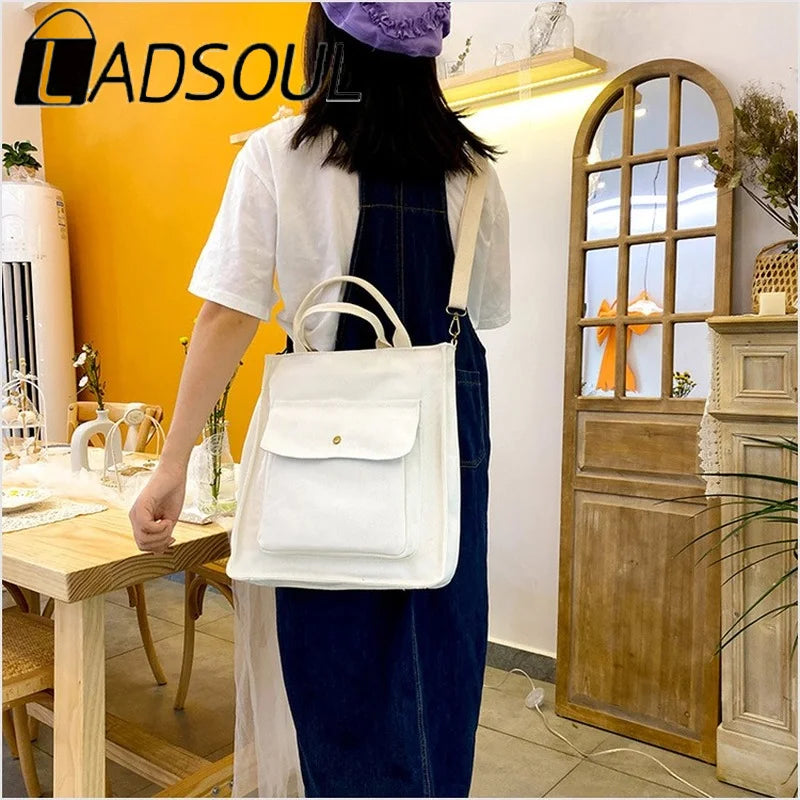 LADSOUL Casual Tote Bag For Women Shoulder Handbag Canvas Cross