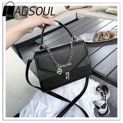 LADSOUL Small Square Women Messenger Bag Chains Handbag Shoulder Cross Body