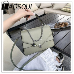 LADSOUL Small Square Women Messenger Bag Chains Handbag Shoulder Cross Body