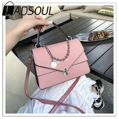 LADSOUL Small Square Women Messenger Bag Chains Handbag Shoulder Cross Body