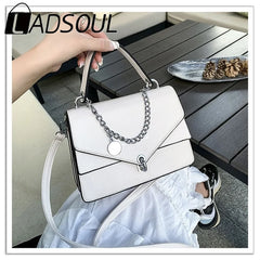 LADSOUL Small Square Women Messenger Bag Chains Handbag Shoulder Cross Body