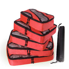 5PCS/Set Portable Oxford Cloth Mesh Luggage Organizer Packing Cube