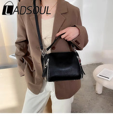 LADSOUL Cowhide Handbag Shoulder Bag for Women Messenger Bags