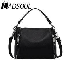 LADSOUL Cowhide Handbag Shoulder Bag for Women Messenger Bags