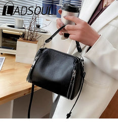 LADSOUL Cowhide Handbag Shoulder Bag for Women Messenger Bags