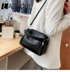 LADSOUL Cowhide Handbag Shoulder Bag for Women Messenger Bags