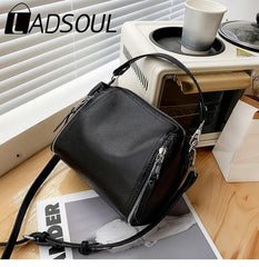 LADSOUL Cowhide Handbag Shoulder Bag for Women Messenger Bags