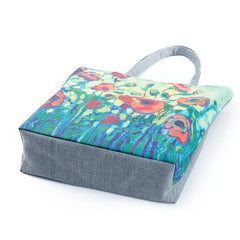 Canvas Flower Printing Large Capacity Shoulder Bag