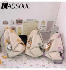 LADSOUL Vintage Harajuku High School Backpack