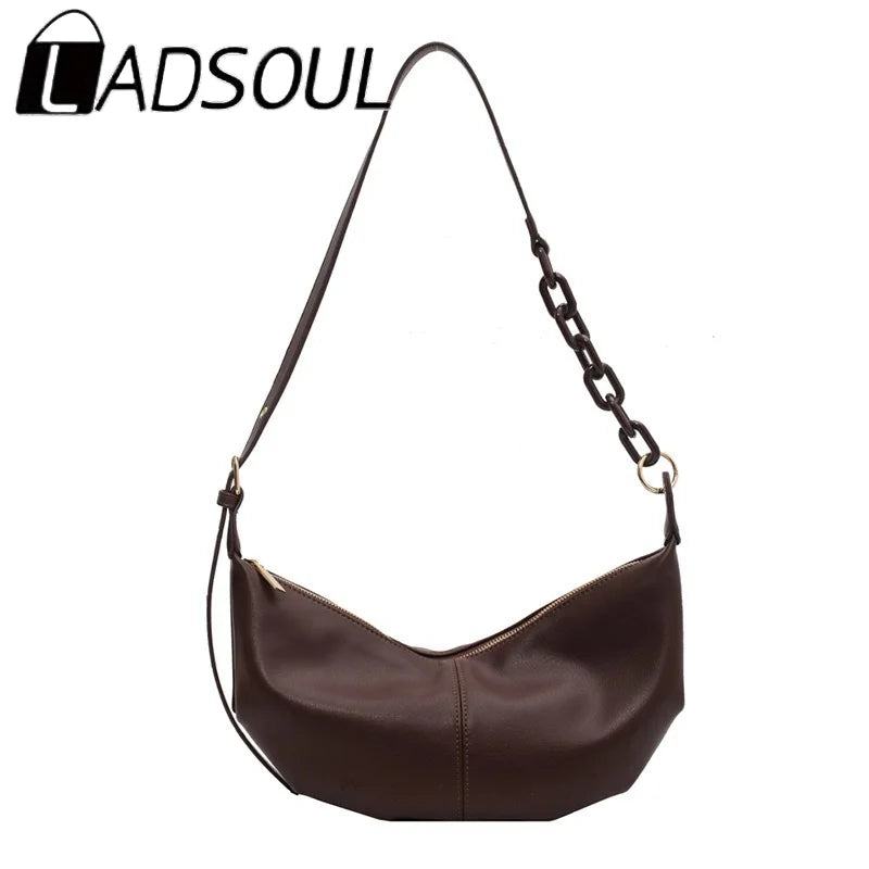 LADSOUL Women Soft Leather Handbags High Vintage Crossbody Bags
