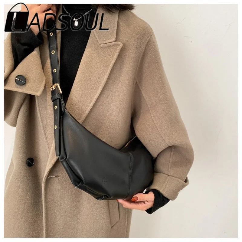 LADSOUL Women Soft Leather Handbags High Vintage Crossbody Bags