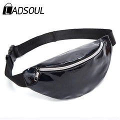 Women Waist Bags Pack Geometric Laser Pouch Sequins Rhombic Phone Bag