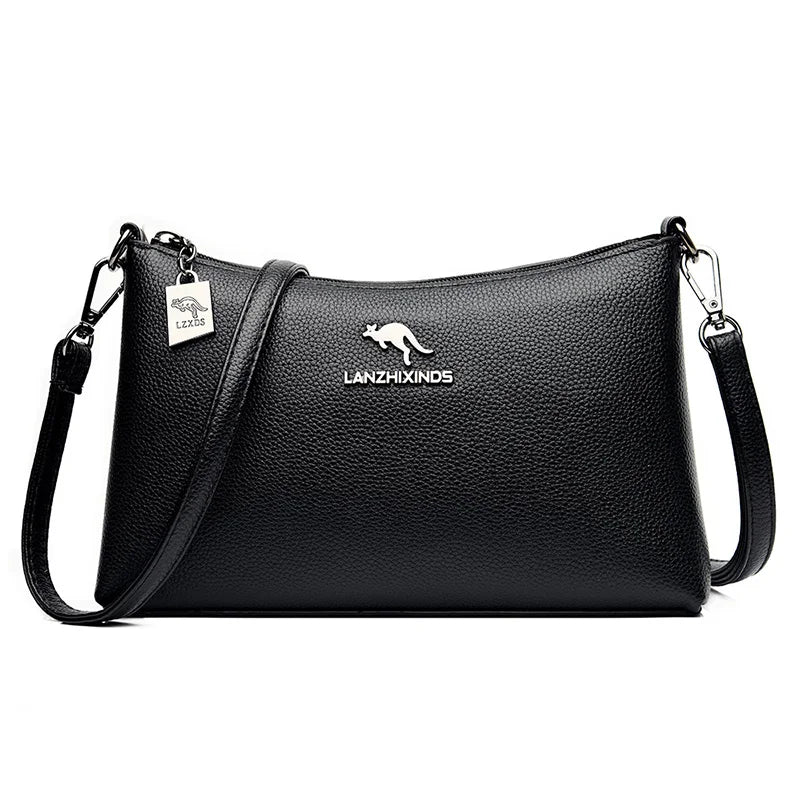 High Leather Travel Shoulder Bag Large Capacity Women Bag