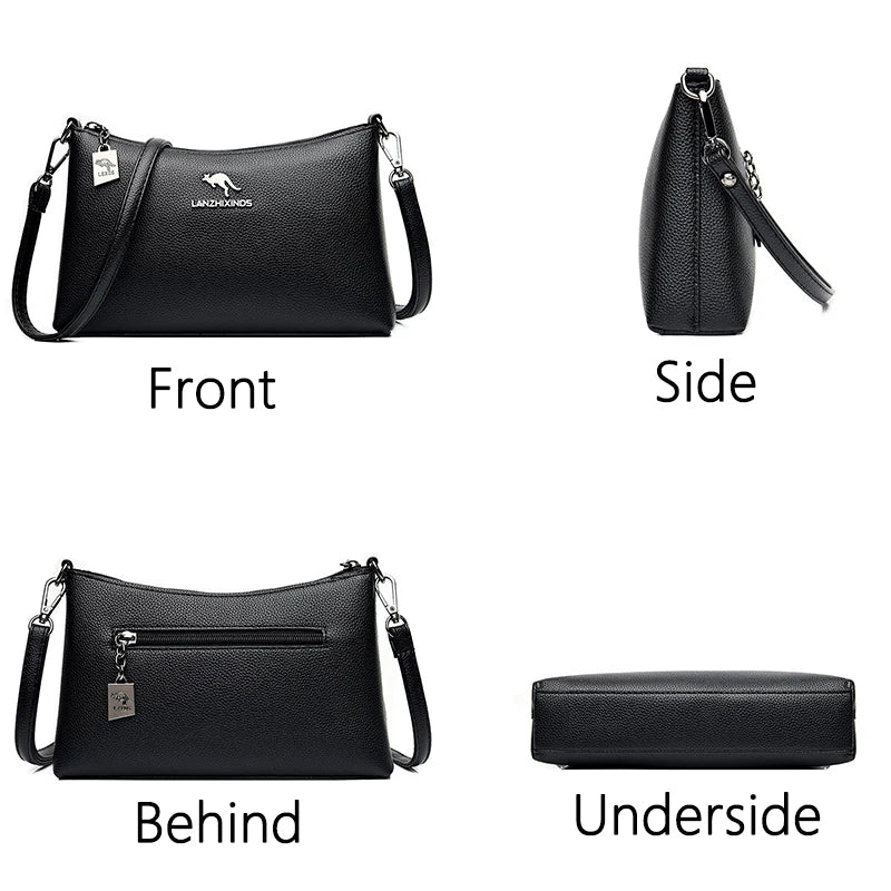 High Leather Travel Shoulder Bag Large Capacity Women Bag