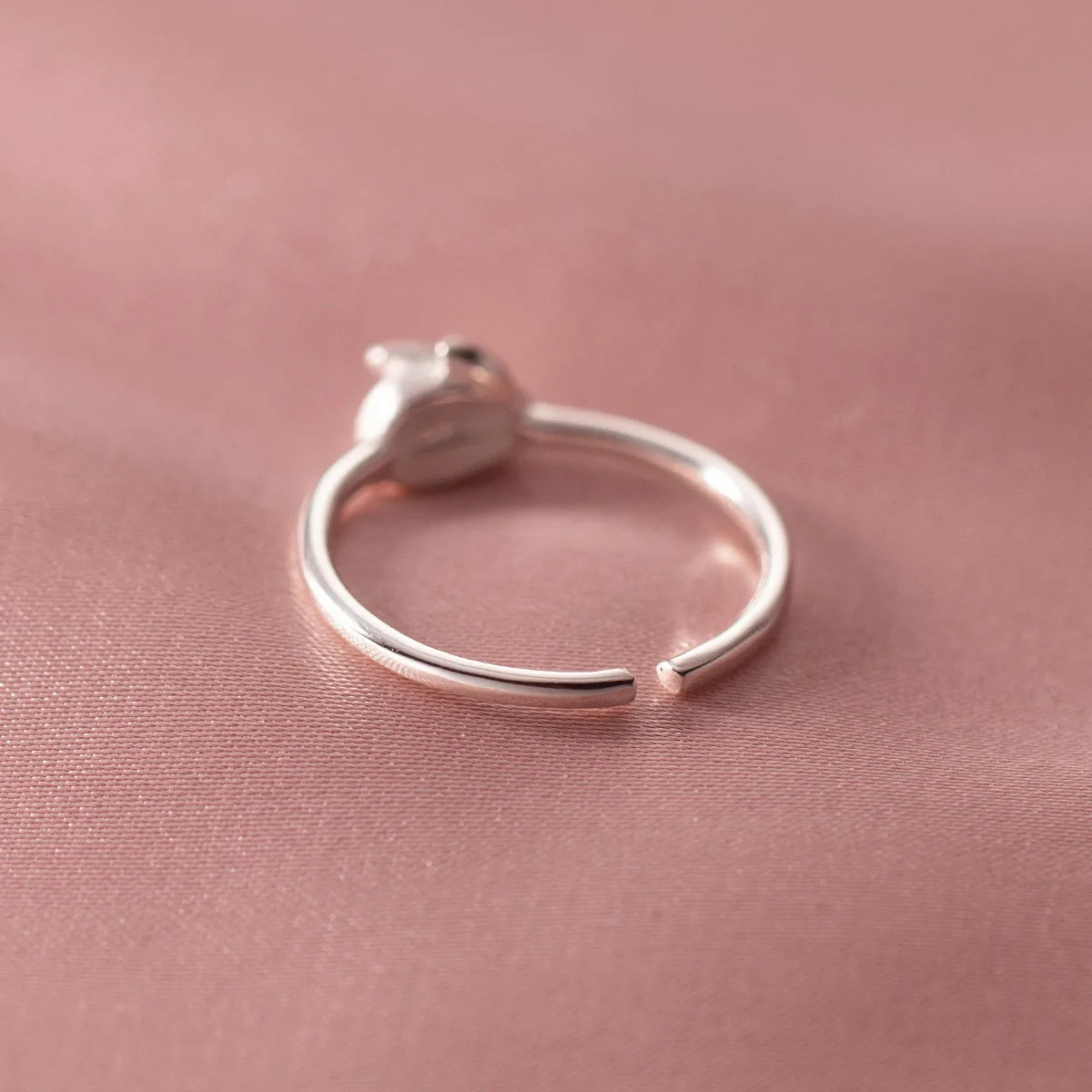 925 Sterling Silver Rabbit Opening Ring for Kids