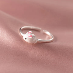925 Sterling Silver Rabbit Opening Ring for Kids