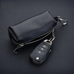 Key Cover Leather Car Keychain Housekeeper Bag Zipper Wallet Key Holder