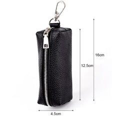 Key Cover Leather Car Keychain Housekeeper Bag Zipper Wallet Key Holder