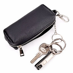 Key Cover Leather Car Keychain Housekeeper Bag Zipper Wallet Key Holder