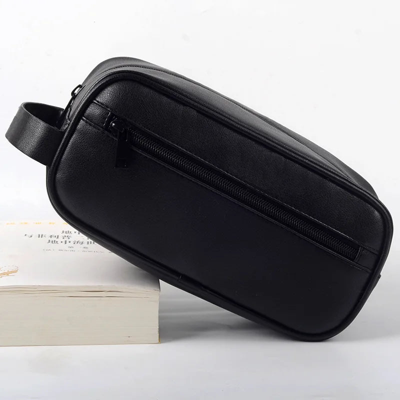 PU Leather Cosmetic Bag Men Travel Business Portable Toiletry Bag