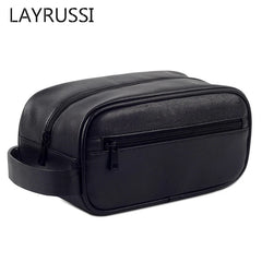 PU Leather Cosmetic Bag Men Travel Business Portable Toiletry Bag