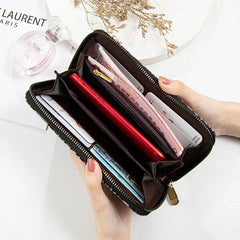 Retro Letter Wallet Large Capacity Clutch Long Wallet Female Handbag