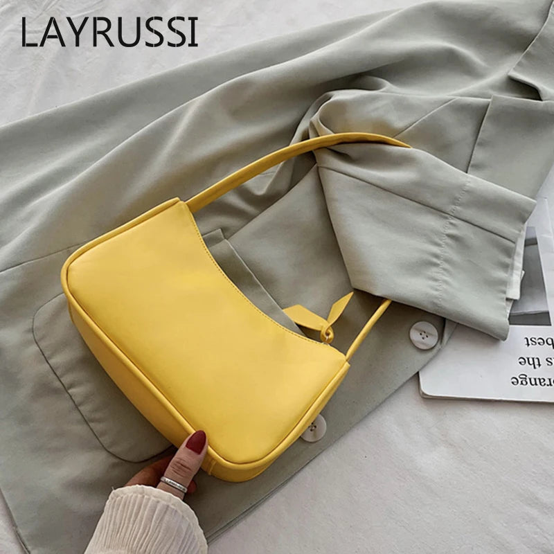 Purple PU Ladies Handbag Retro Small Shoulder Bag