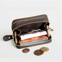 Leather Key Wallet Keychain Double Deck Key Case Men Key Holder